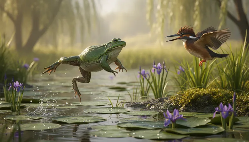 Illustration of marsh: A wetland area with soft, wet land.