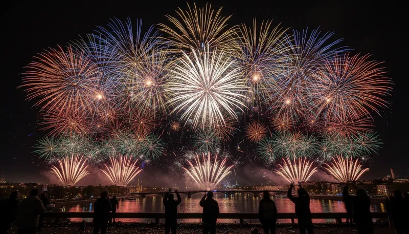 Illustration of go out with a bang: end in an exciting or memorable way