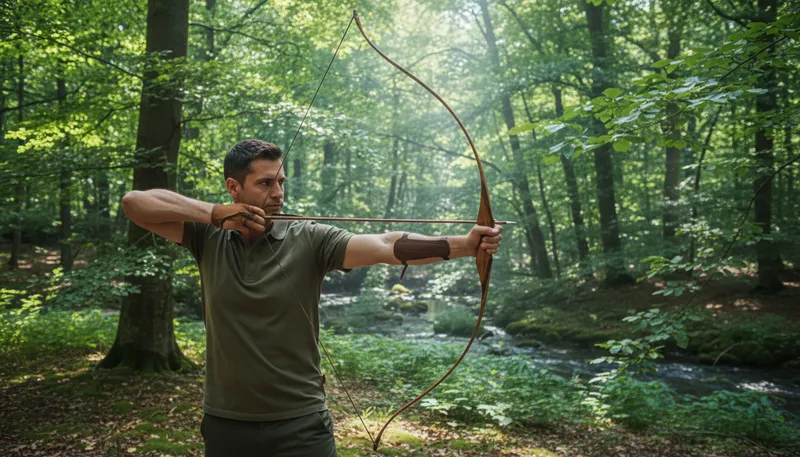 Illustration of bow: weapon for shooting arrows