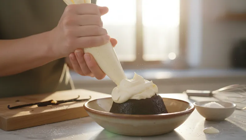 Illustration of chantilly: whipped cream flavored with vanilla