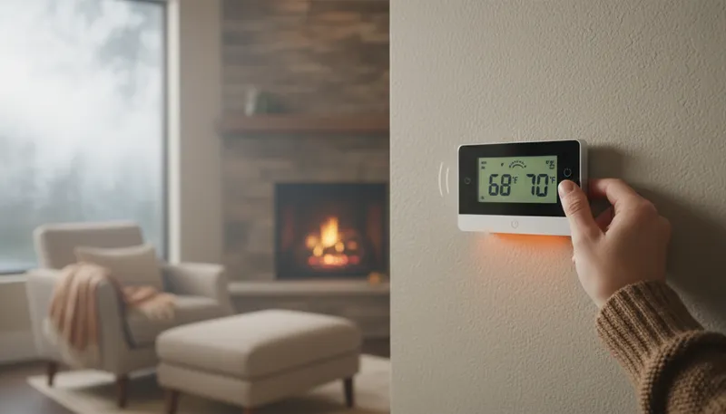 Illustration of thermostat: A device that regulates temperature.
