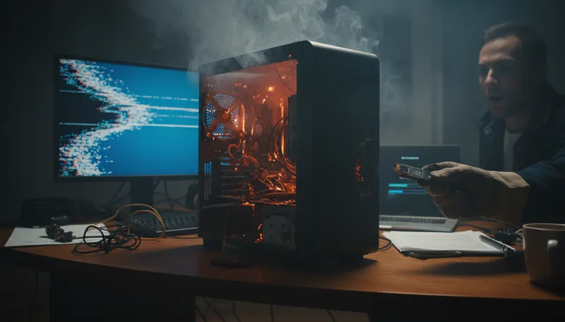 Illustration of meltdown: a sudden collapse or failure.