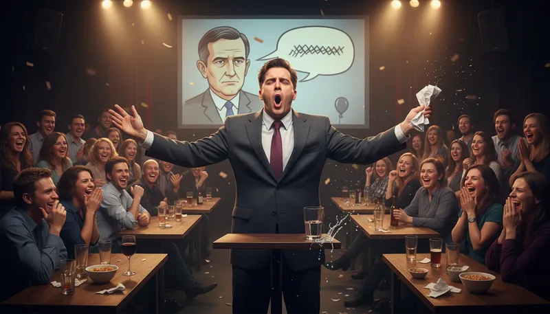 Illustration of make a mockery of: to ridicule or make fun of something