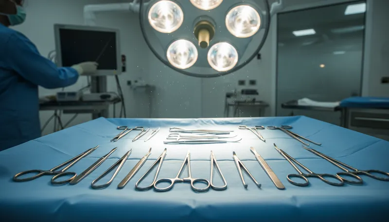 Illustration of surgical: Relating to or used in surgery.