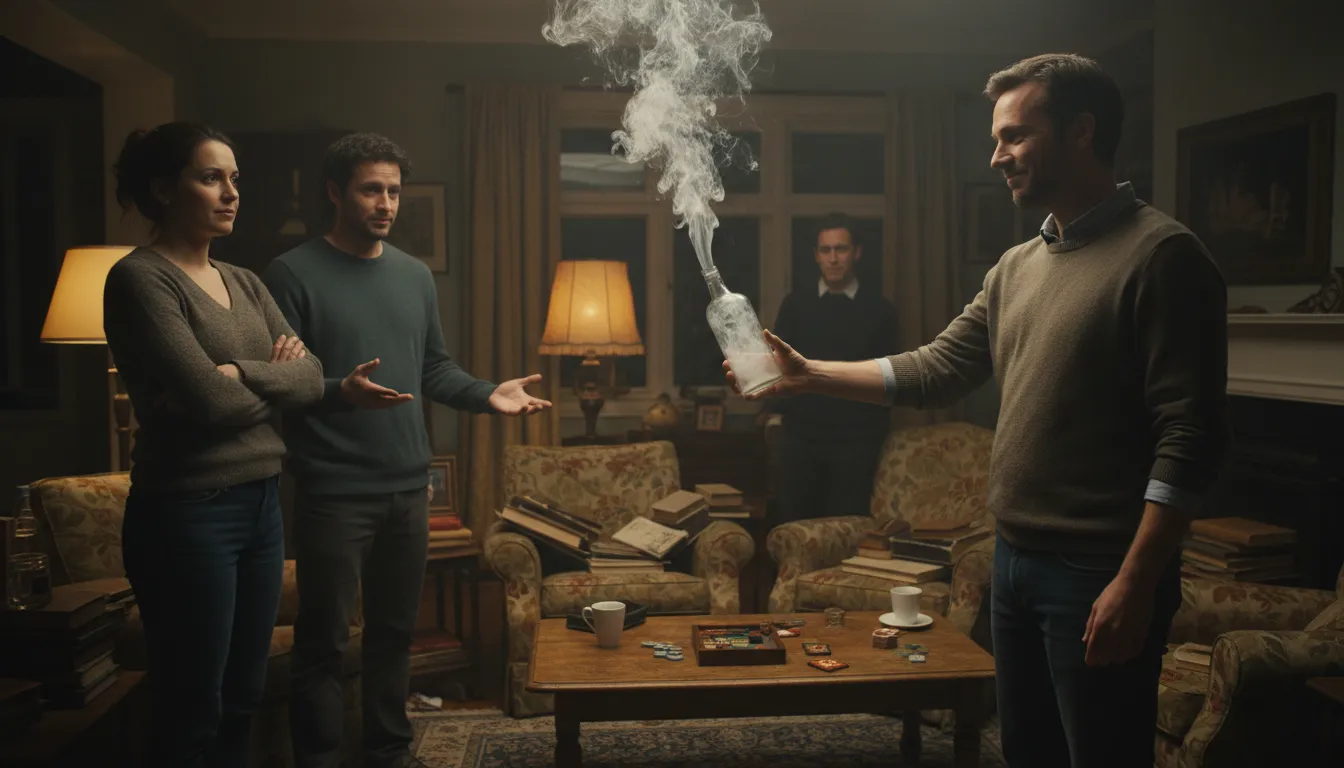 pass the bottle of smoke 的插圖：To spread nonsense or meaningless talk.