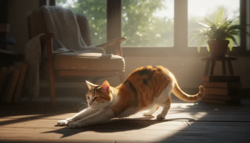 Illustration of feline: Relating to cats or their characteristics.