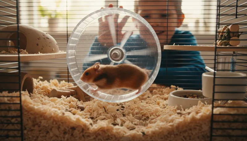 Illustration of hamster: Small furry rodent kept as a pet.