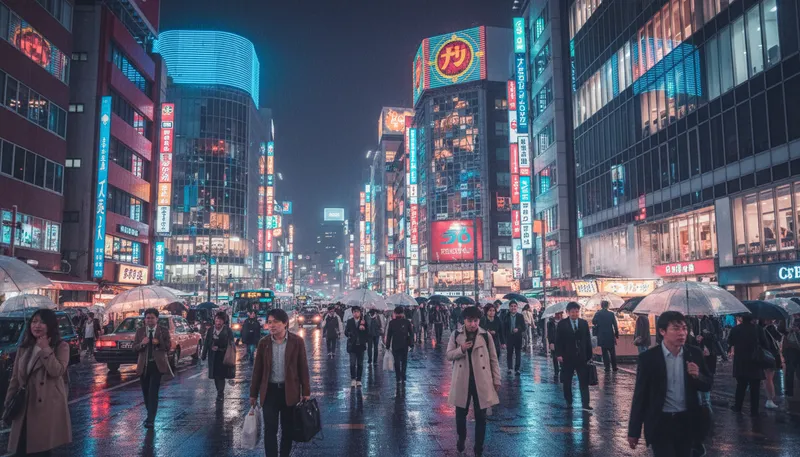 Illustration of shinjuku: A bustling district in Tokyo, Japan.