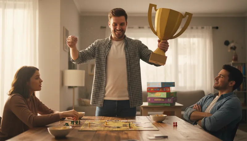Illustration of gloat: To boast or brag about achievements.