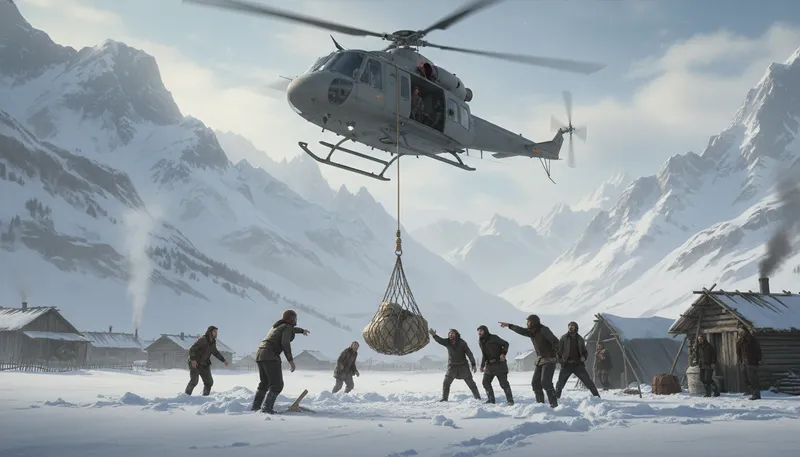 Illustration of airdrop: To deliver supplies from the air.
