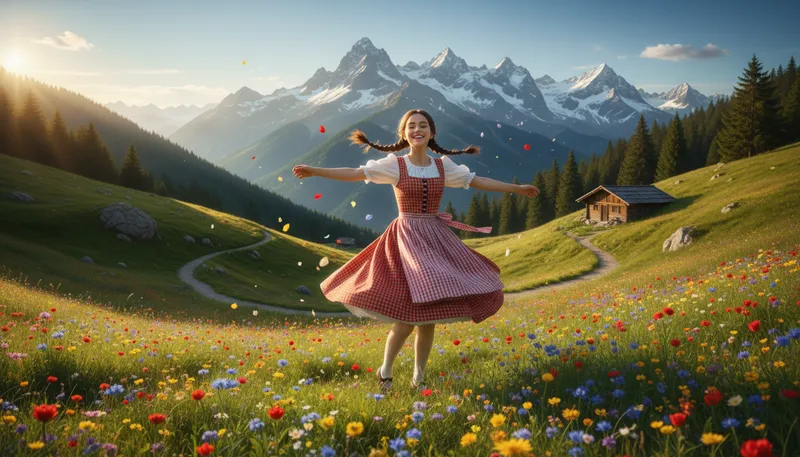 Illustration of heidi: A popular children's character from a novel.