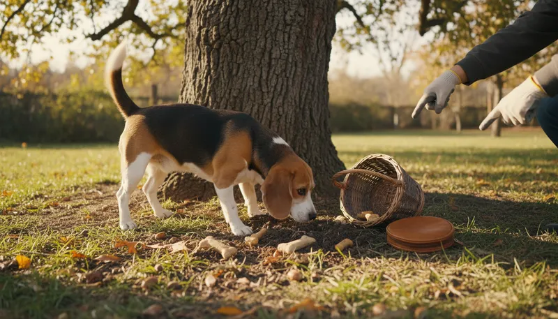 Illustration of beagle: A small breed of dog known for tracking.