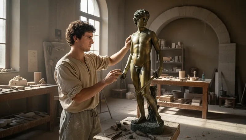 Illustration of donatello: Famous Renaissance sculptor known for realism.