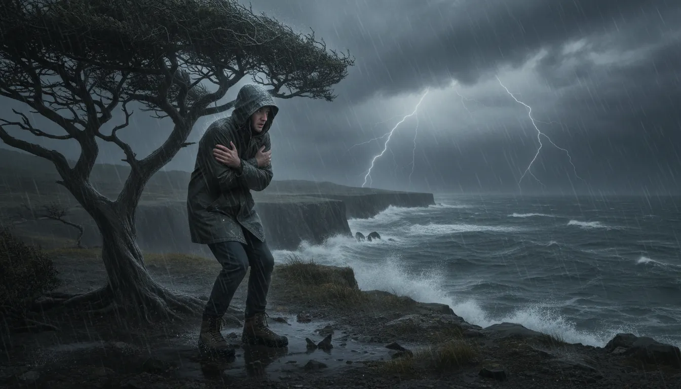 quake in one's boots 的插图：Feel very scared or anxious.
