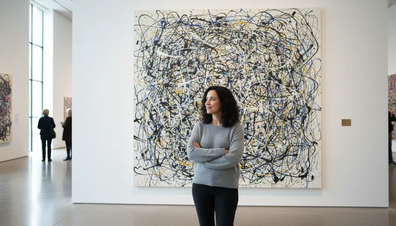 Illustration of pollock: artist known for abstract expressionism and drip painting