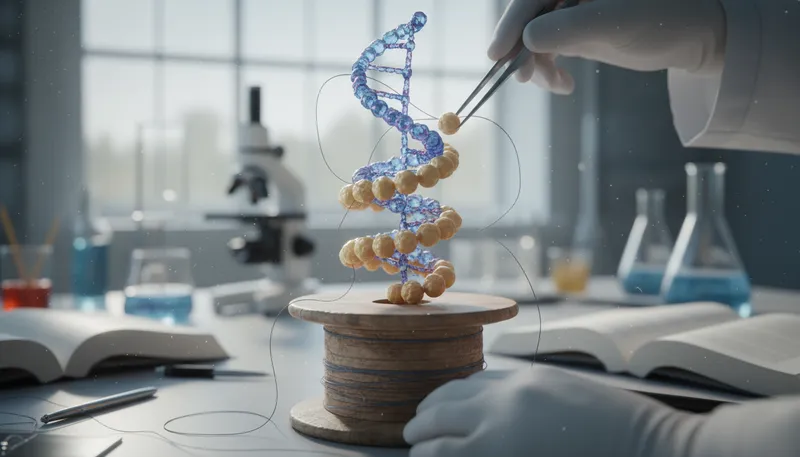 Illustration of histone: A protein that helps package DNA.