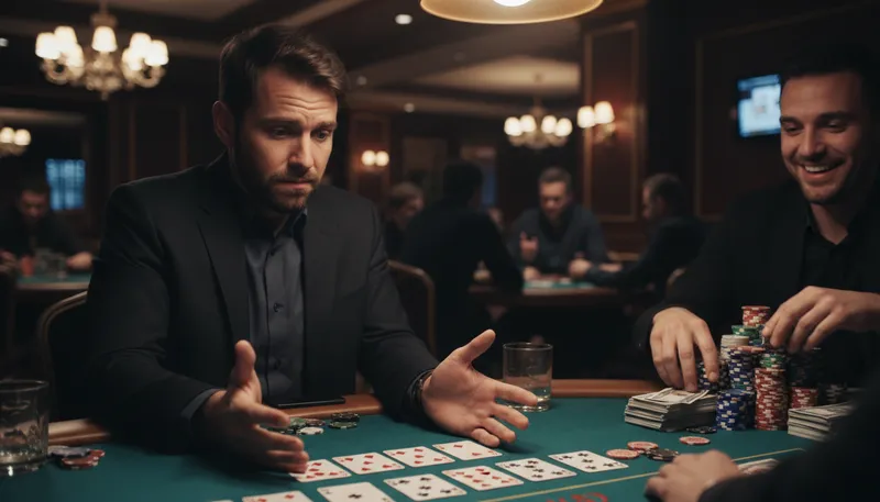 Illustration of busted flush: A failed hand in poker.