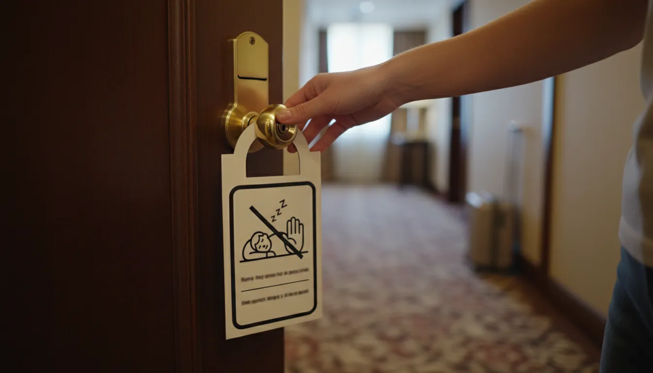 do not disturb 일러스트: a request to avoid interruption.