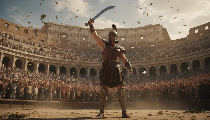 Illustration of gladiator: A fighter in ancient Rome's arenas.