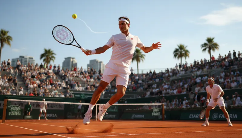 Illustration of federer: A famous Swiss tennis player.