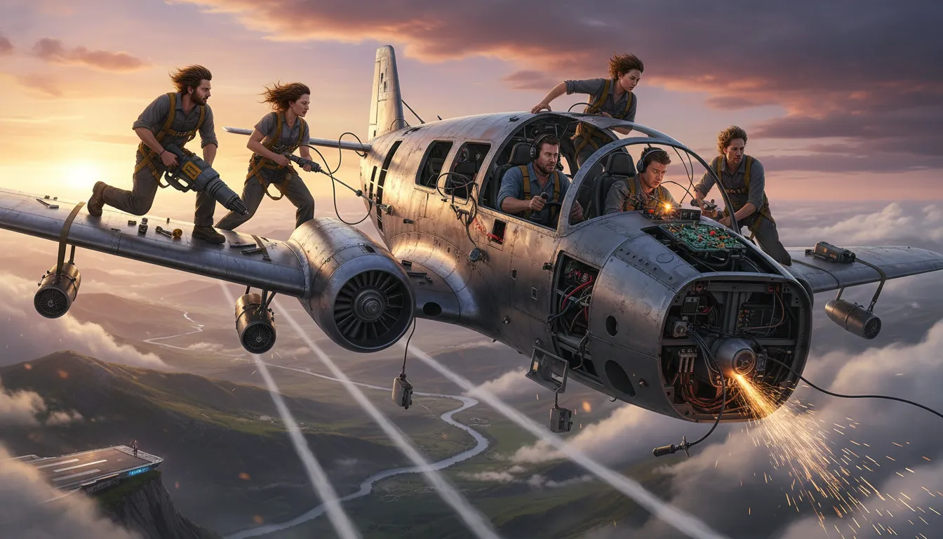 ภาพประกอบของ build the plane while flying it: Develop something while already using it.