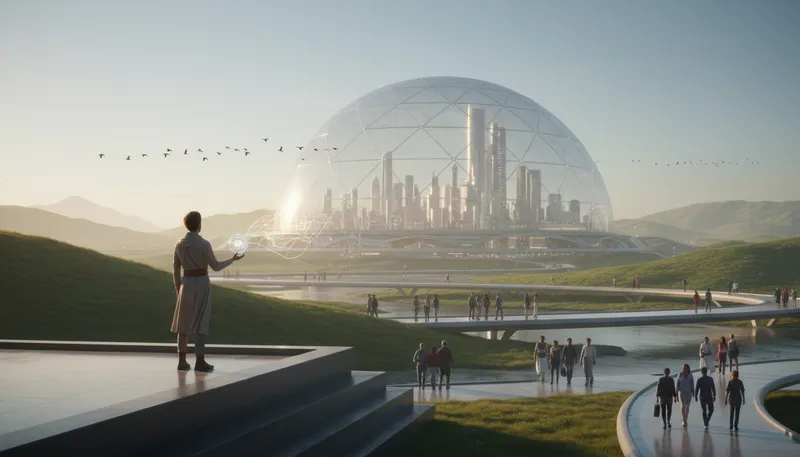 Illustration of visionary: A person with original ideas about the future.