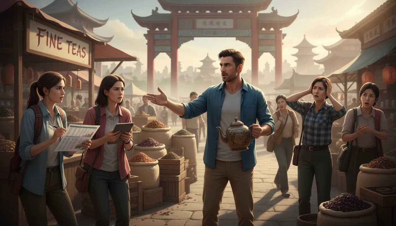Illustration von price of tea in China: something completely irrelevant to the current topic