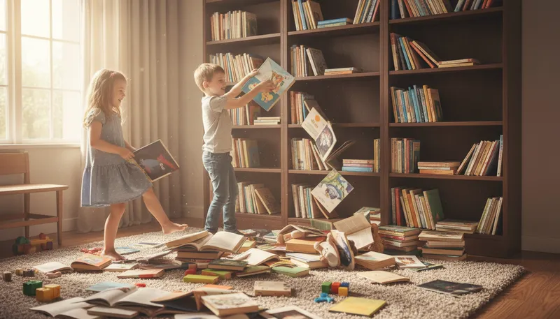 Illustration of disorganize: To mess up an organized system.