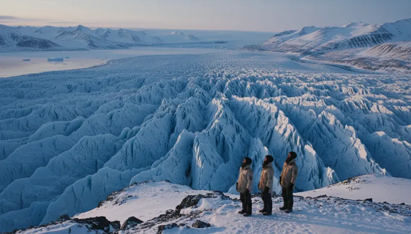 Illustration of greenland: A large island known for its ice and wildlife.