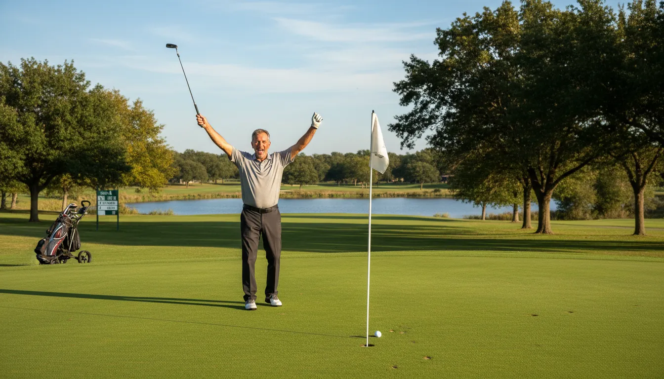 Ilustrasi eagle out: to complete a golf hole two strokes under par