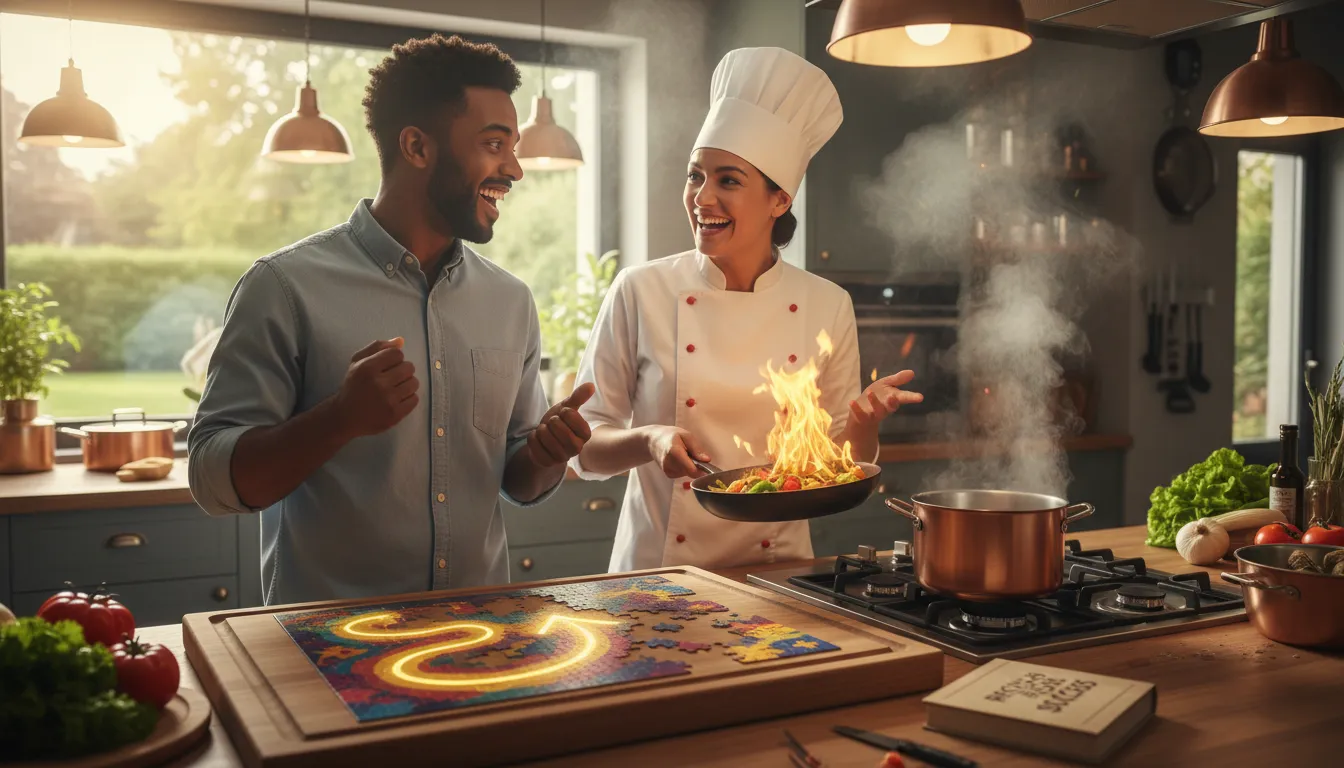 Illustrazione di now you're cooking: You're on the right track; making progress.