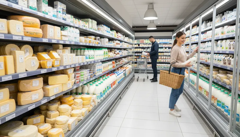 Illustration of dairy: Products made from milk.