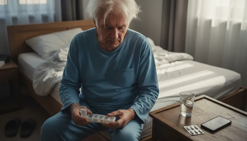 Illustration of forget to take one's medication this morning: not remember to take prescribed medicine today