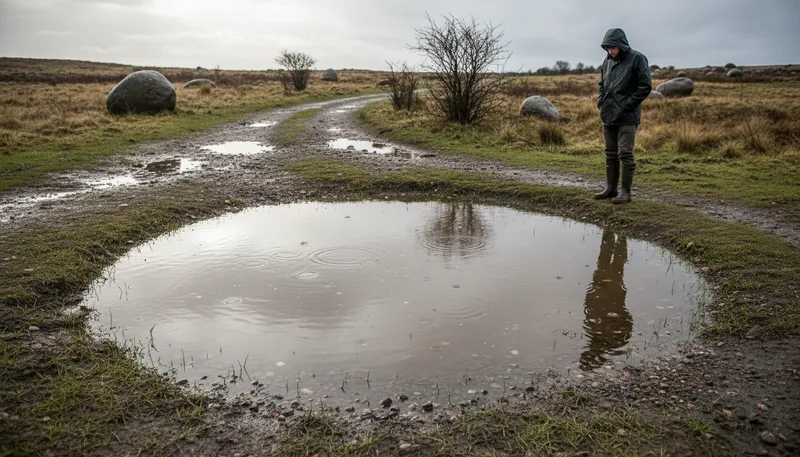 Illustration of depression: a low area on the land's surface