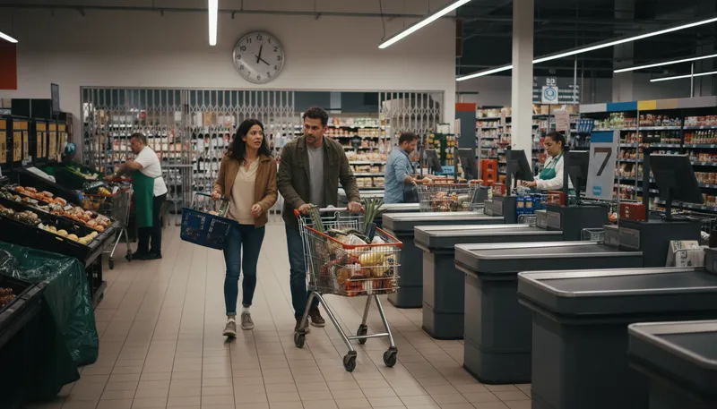 Illustration of checkout: the process of leaving a store or hotel