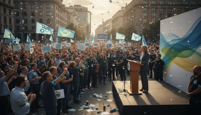 Illustration of party: political group with shared goals