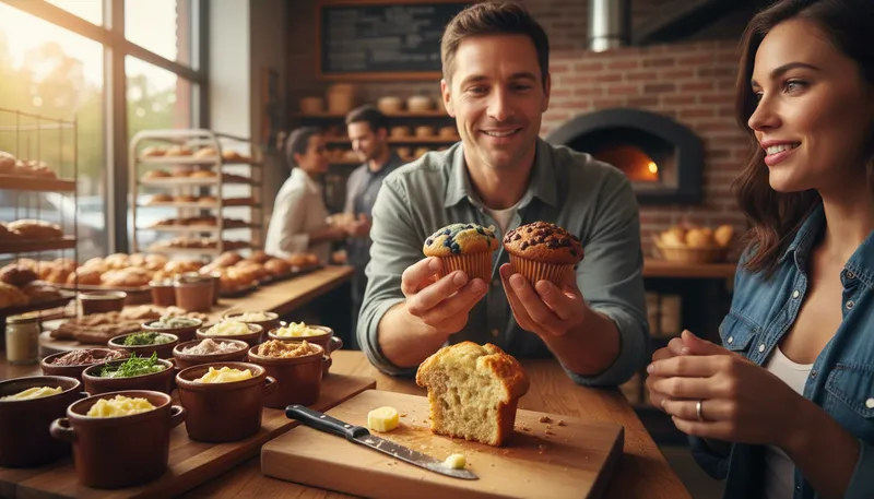 Illustration of whatever butters your muffin: whatever pleases or satisfies you