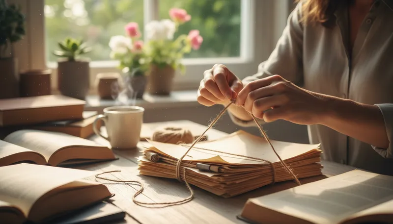 Illustration of bind: To tie or fasten something together.