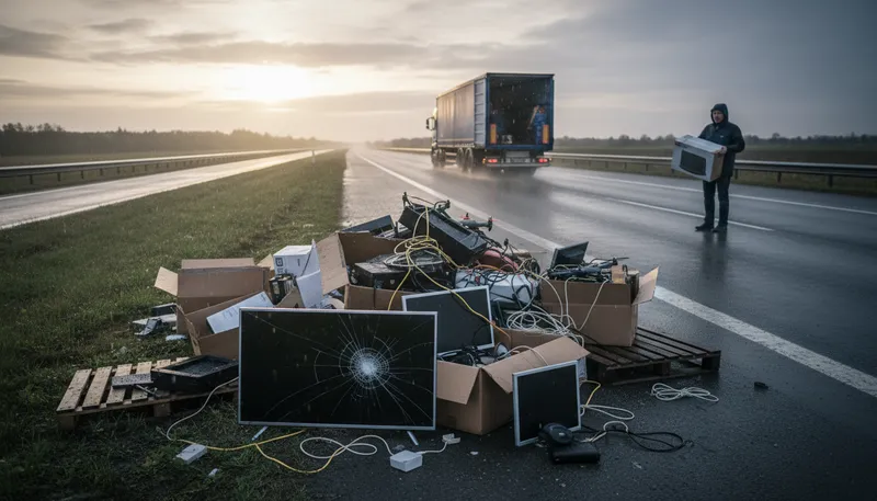 Illustration of fall off the back of a lorry: to get something obtained illegally