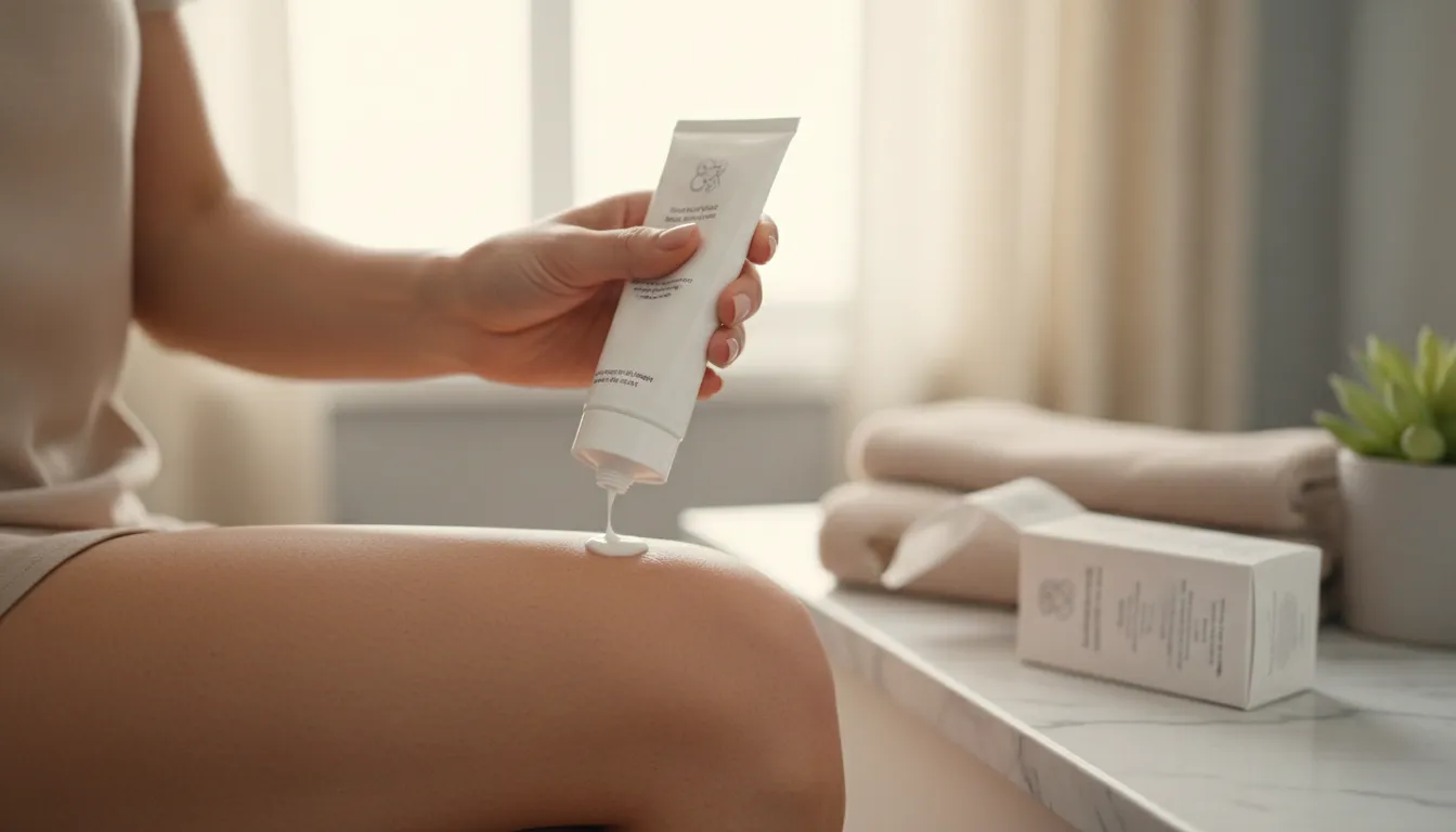 Hình minh họa cho cellulite: Dimpled skin often found on thighs.