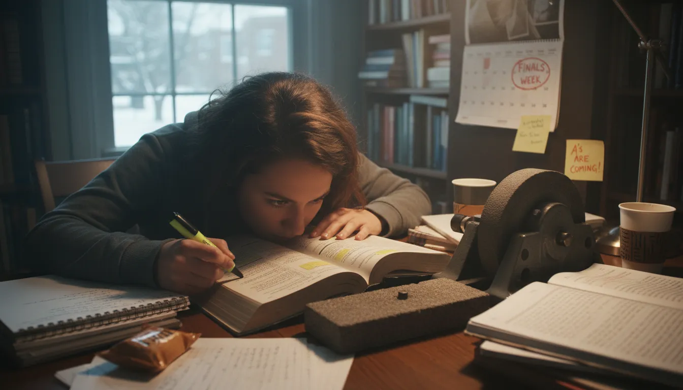 Illustration of keep one's nose to the grindstone: To keep working very hard for a long time.