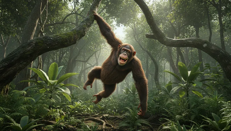 Illustration of chimp: A type of intelligent primate.