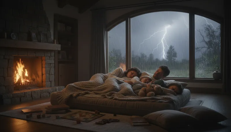 Illustration of the family that sleeps together keeps together: togetherness strengthens family bonds