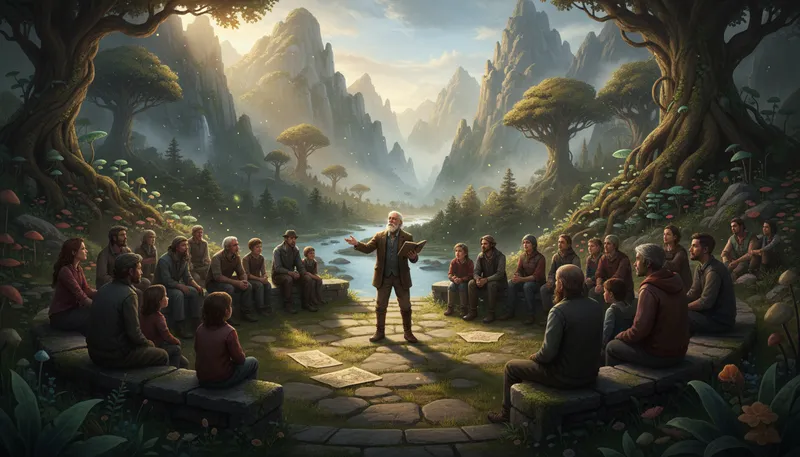 Illustration of tolkien: An author known for fantasy literature.