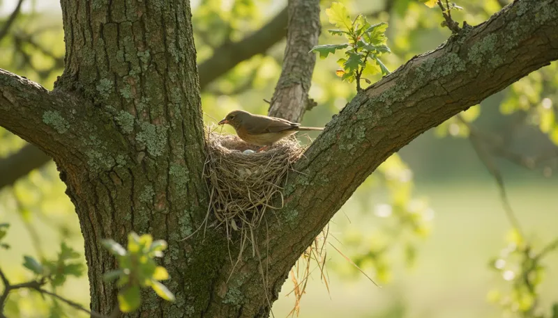 Illustration of nest: structure for bird eggs