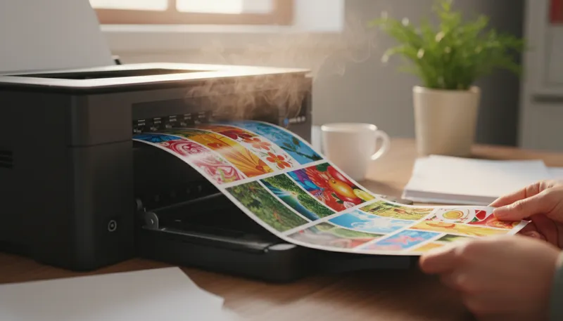 Illustration of printer: A machine that produces printed material.