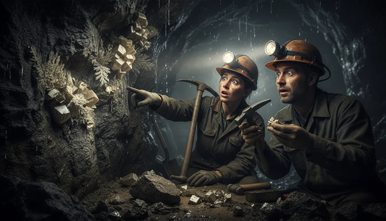 telluride 的插图：A rare mineral containing a specific metal.