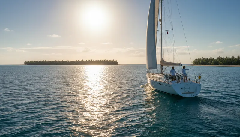 Illustration of yacht: A large boat used for pleasure or racing.