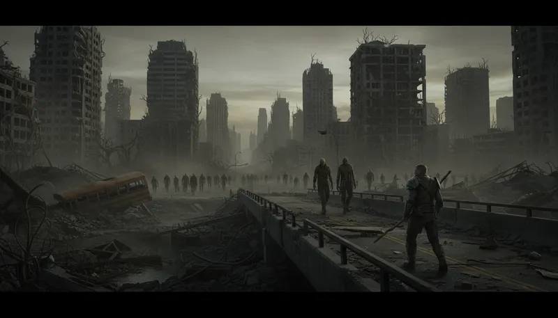 Illustration of apocalypse: the end of the world or great destruction
