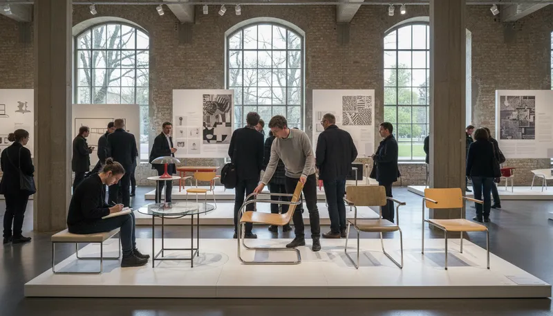 Illustration of bauhaus: A school of design blending art and industry.